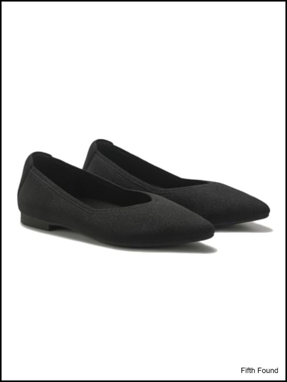 Pointed Toe Knit Ballet Flats Low Heel Slip On Office Comfort